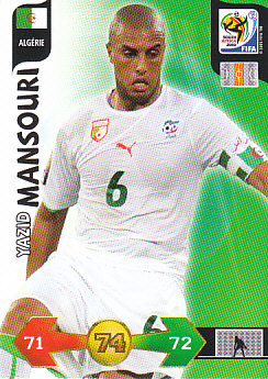 Yazid Mansouri Algeria Panini 2010 World Cup #3